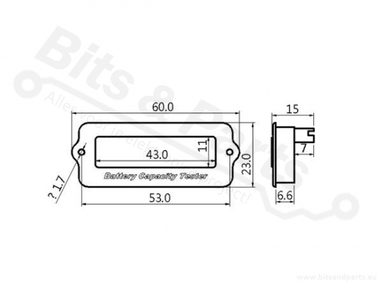 Accu capaciteits-meter/-display blauw